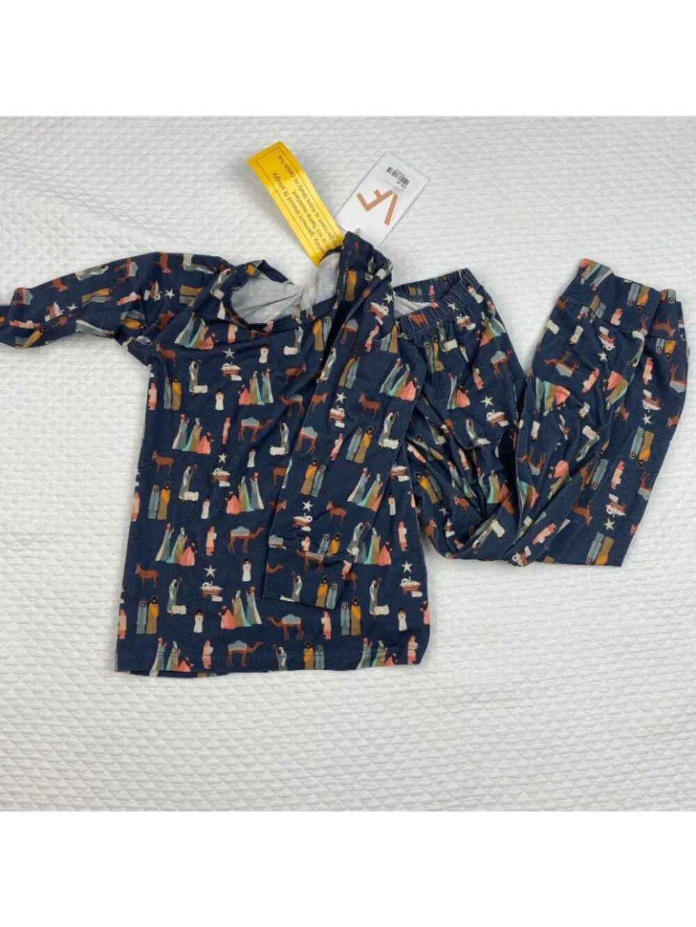 Velvet Fawn Size 4T Modal Long Sleeve Pajama Set Silent Night Nativity Christmas